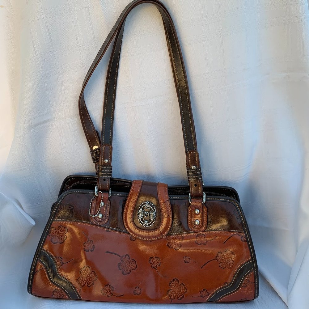 Marc Chantal MC Carmel Brown Shoulderbag with Shamrocks